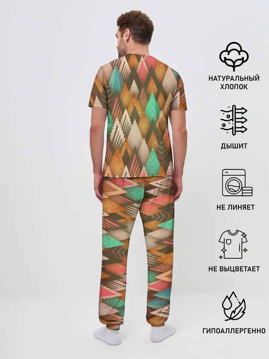 Мужская пижама с брюками / Острые пики