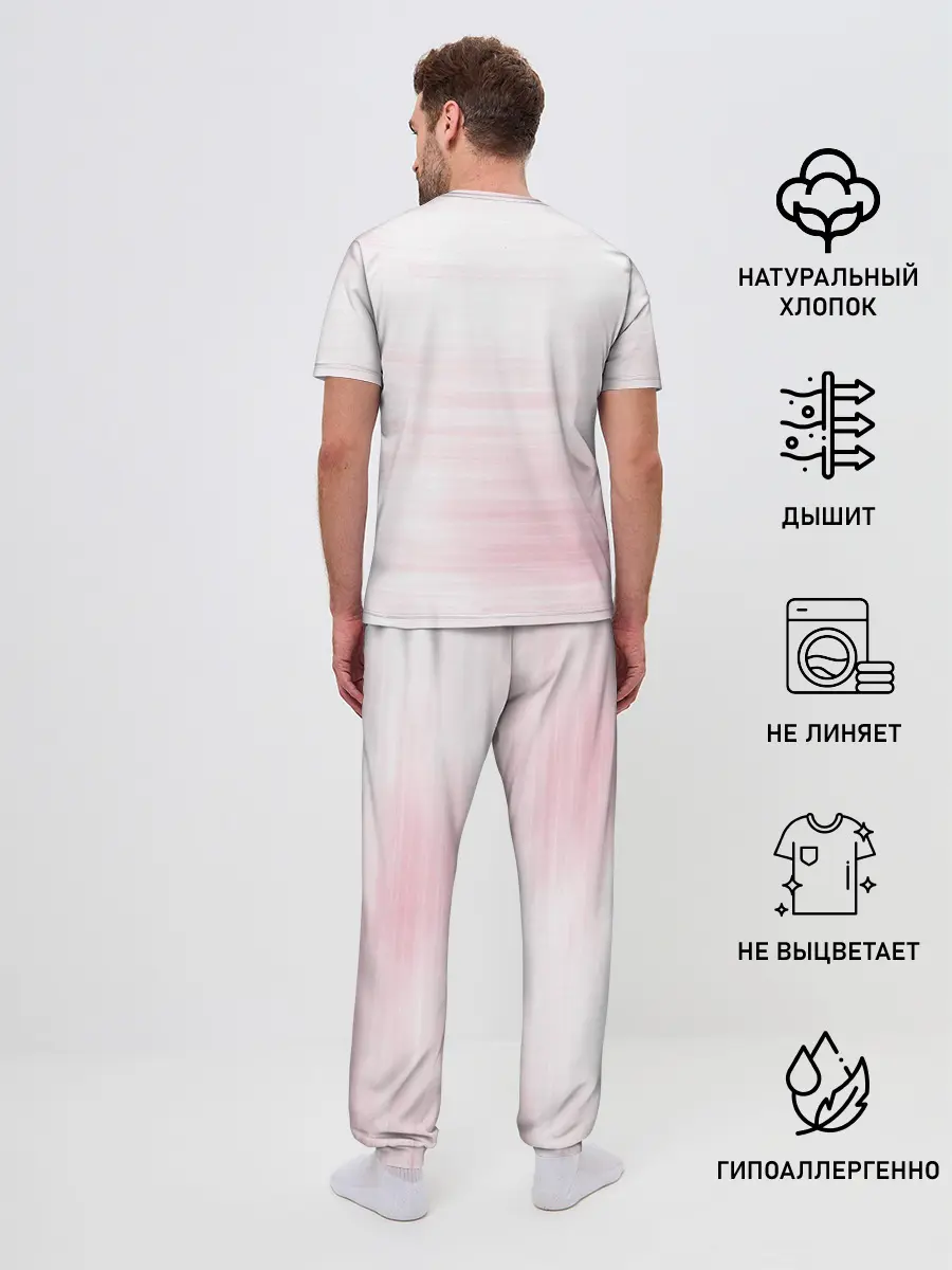 Мужская пижама с брюками / Kimetsu no yaiba розовое