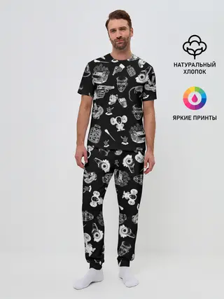 Мужская пижама с брюками / КРОВОСТОК ТАТУИРОВКИ