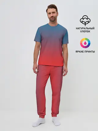 Мужская пижама с брюками / Градиентовая