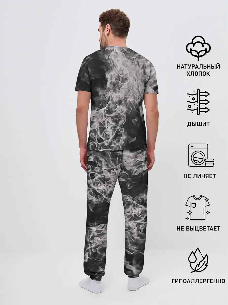 Мужская пижама с брюками / Fire and Smoke