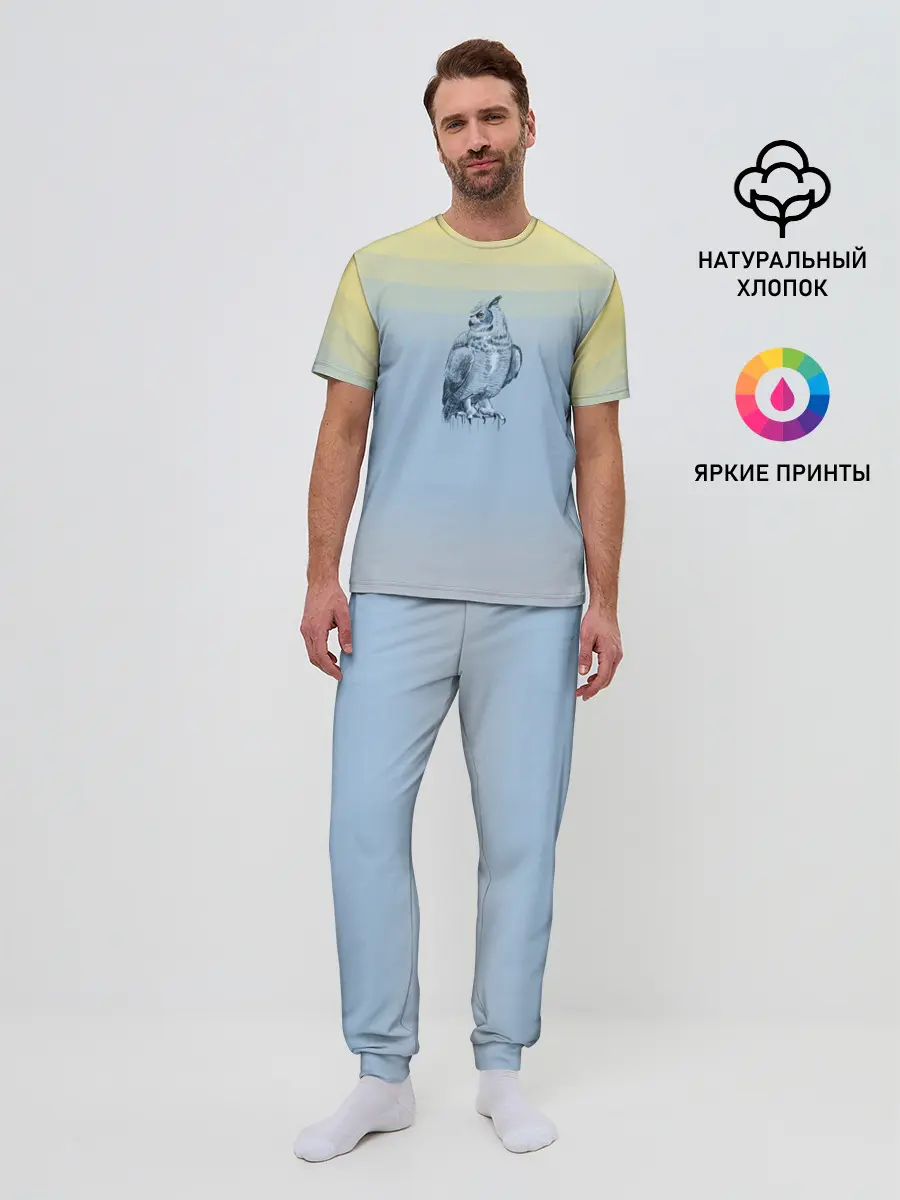 Мужская пижама с брюками / филин