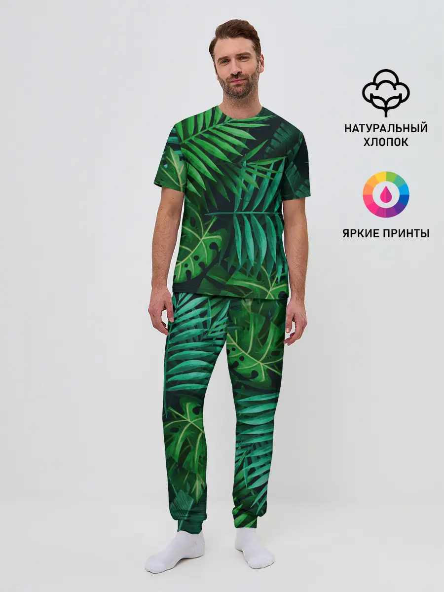 Мужская пижама с брюками / Сочные тропики