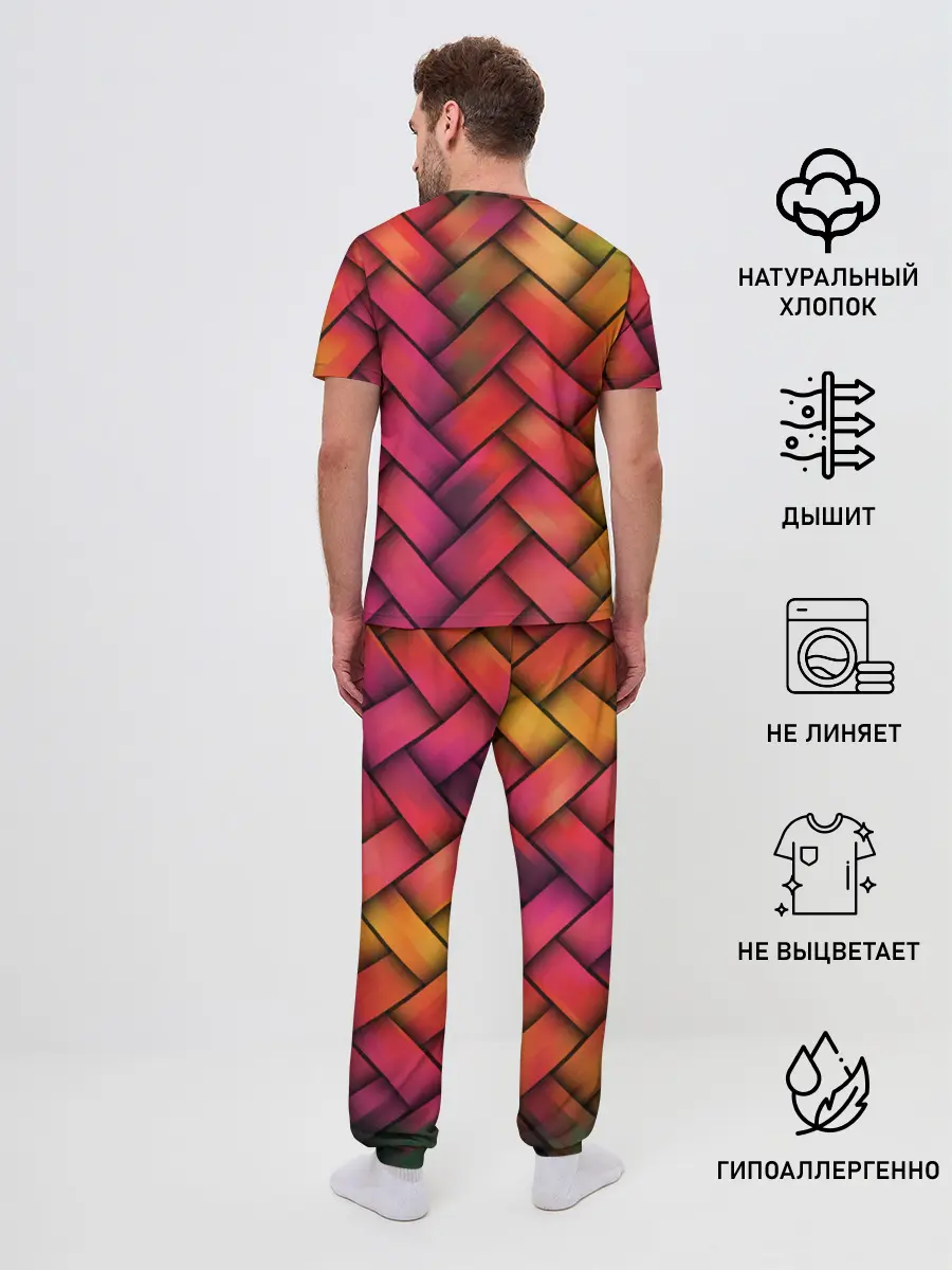 Мужская пижама с брюками / Сплетение