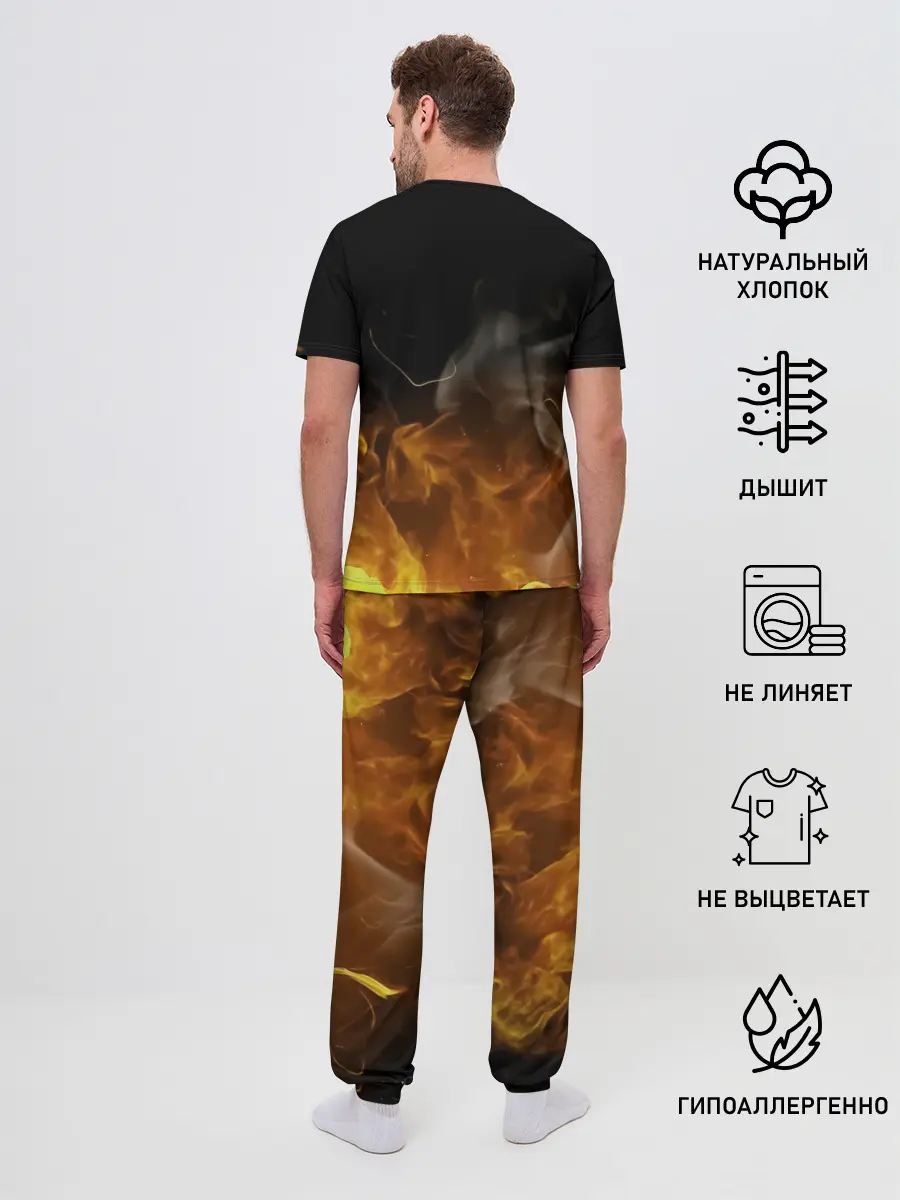 Мужская пижама с брюками / Танджиро Камадо в огне