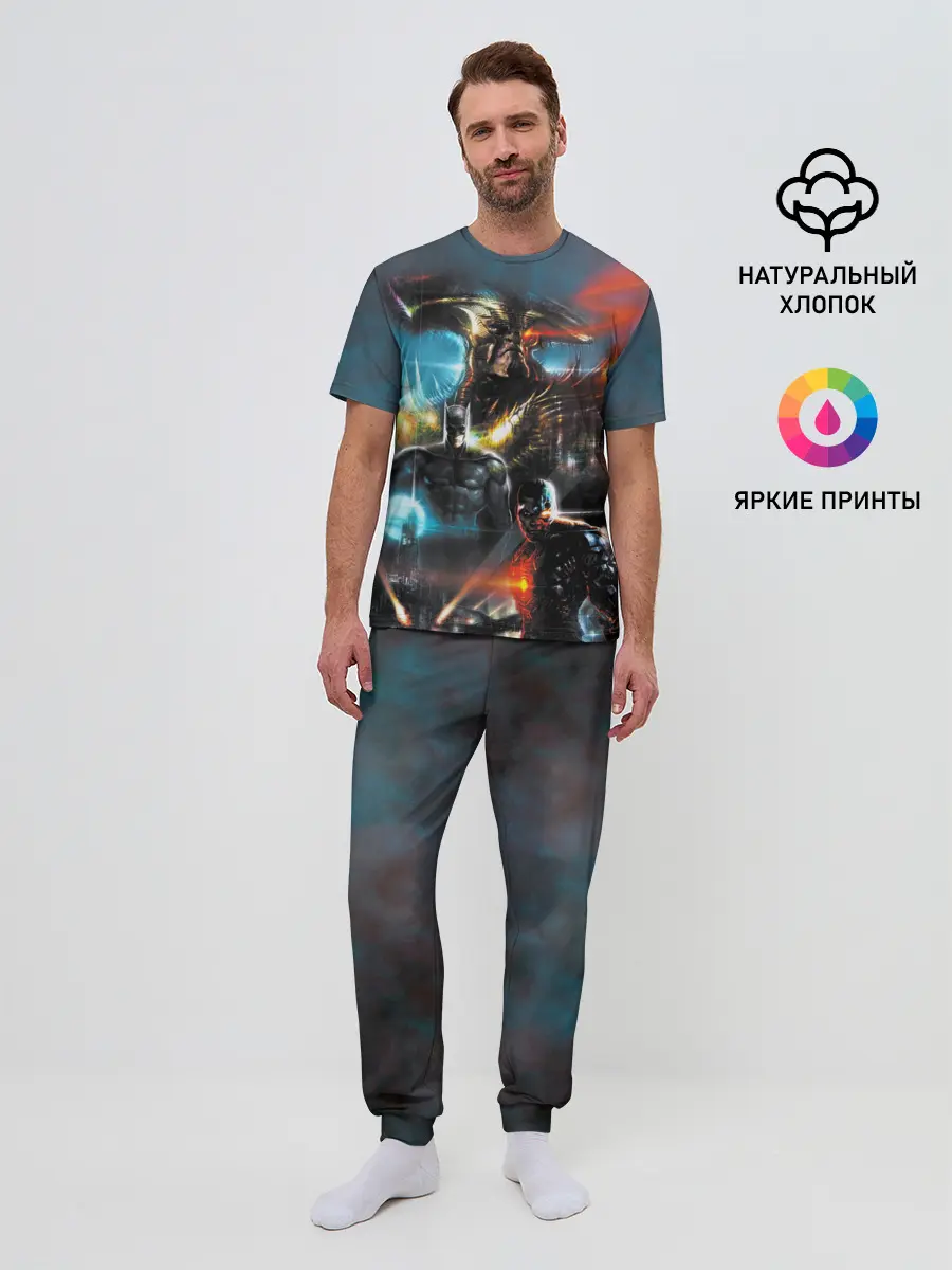 Мужская пижама с брюками / Batman, Cyborg VS Steppenwolf