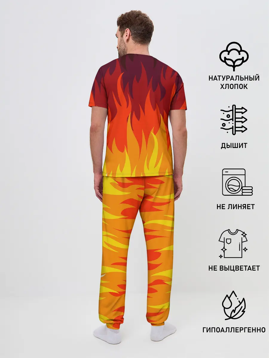 Мужская пижама с брюками / Меха скелет | Steampunk Fire