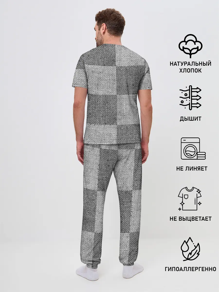 Мужская пижама с брюками / Denim Patchwork