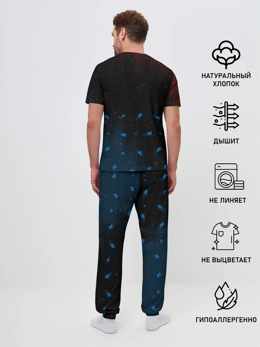 Мужская пижама с брюками / BMW - Halftone