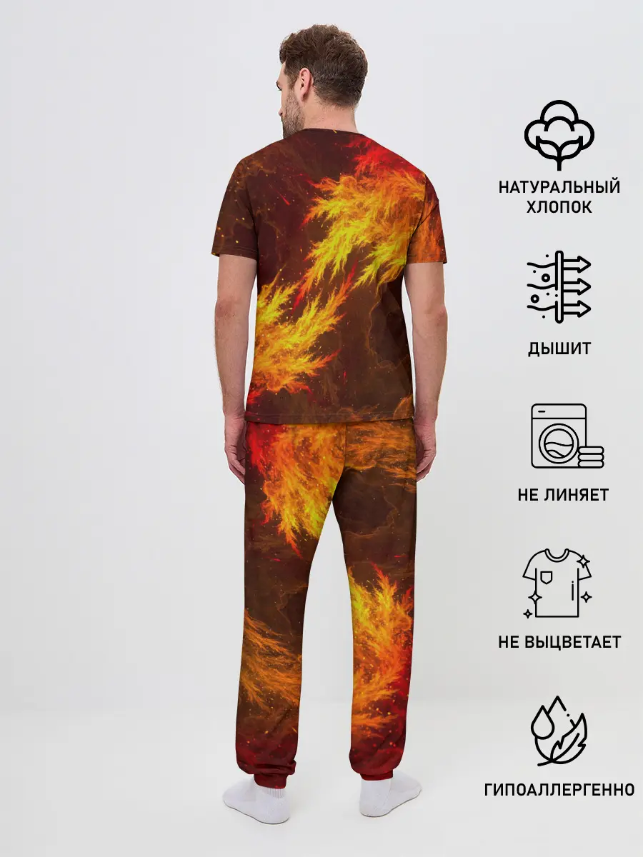 Мужская пижама с брюками / Огненный Лис