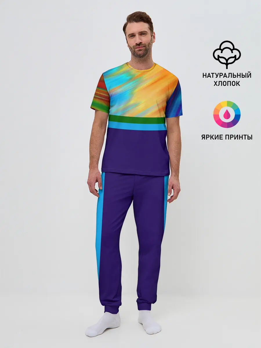 Мужская пижама с брюками / Размытие