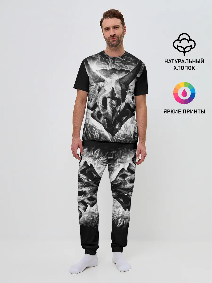 Мужская пижама с брюками / Трицератопс | Динозавр