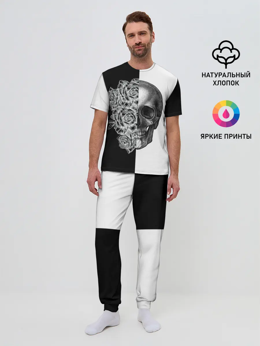 Мужская пижама с брюками / SkullRose Sketch