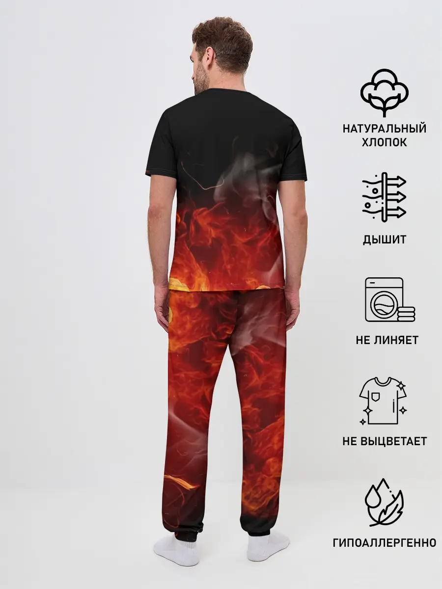 Мужская пижама с брюками / Огненный Столп Kimetsu no Yaiba