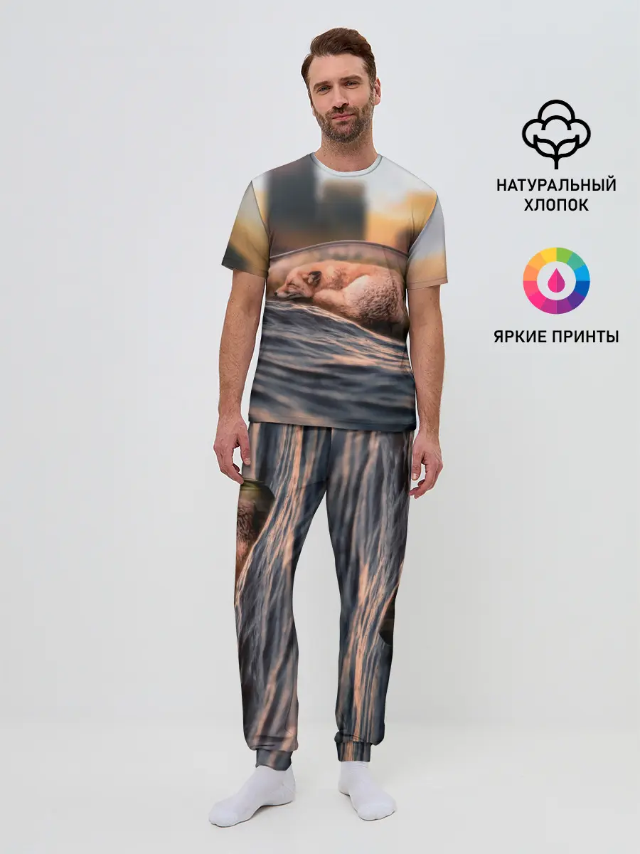 Мужская пижама с брюками / Лисенок в бутылке