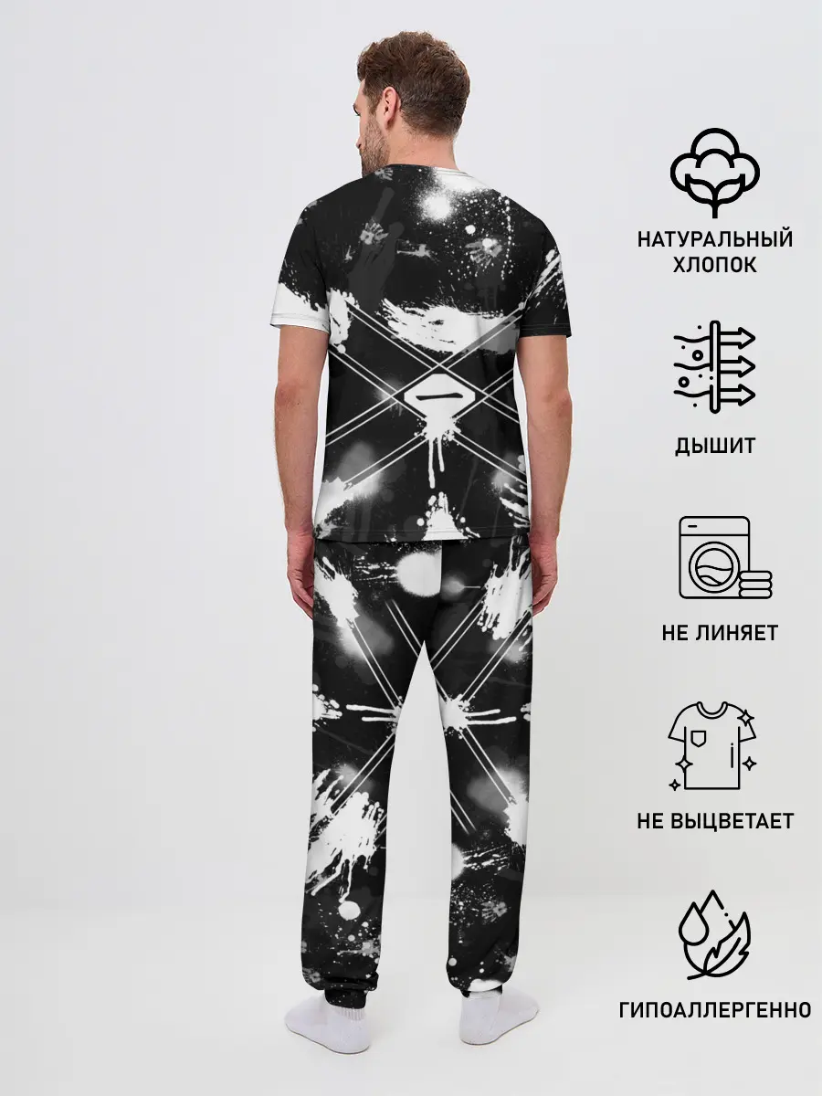 Мужская пижама с брюками / БЛИЧ ШИНИГАМИ ЛОГО НА СПИНЕ