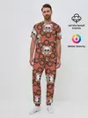 Мужская пижама с брюками / Кирпичные черепа