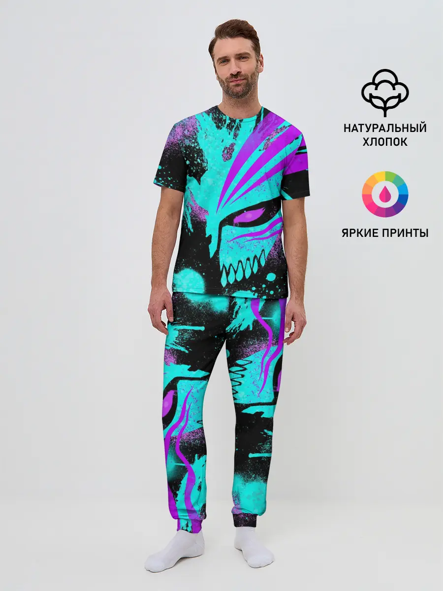 Мужская пижама с брюками / БЛИЧ МАСКА ПУСТОГО НЕОН