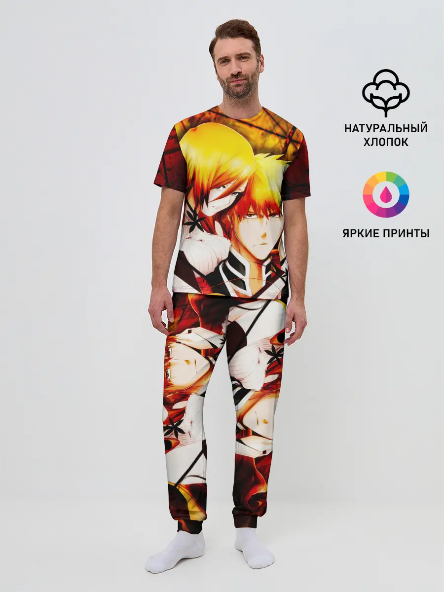Мужская пижама с брюками / Ичиго Куросаки и Орихиме Иноуэ