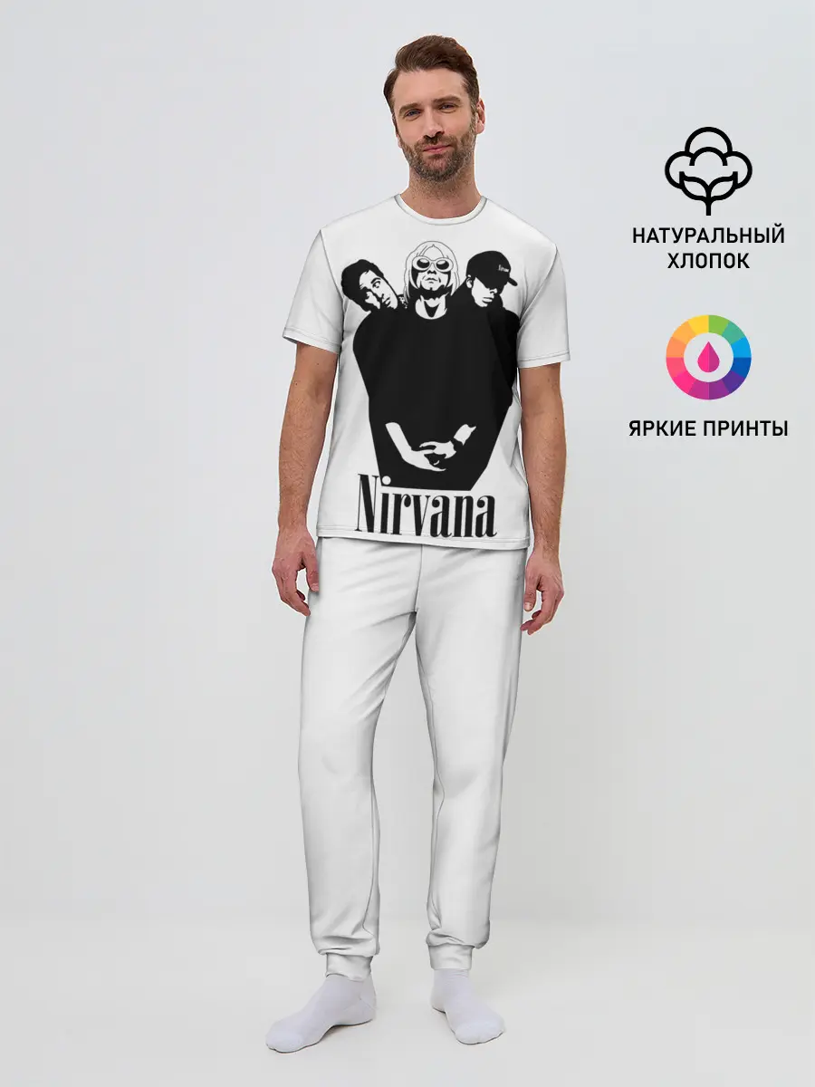 Мужская пижама с брюками / Nirvana Группа