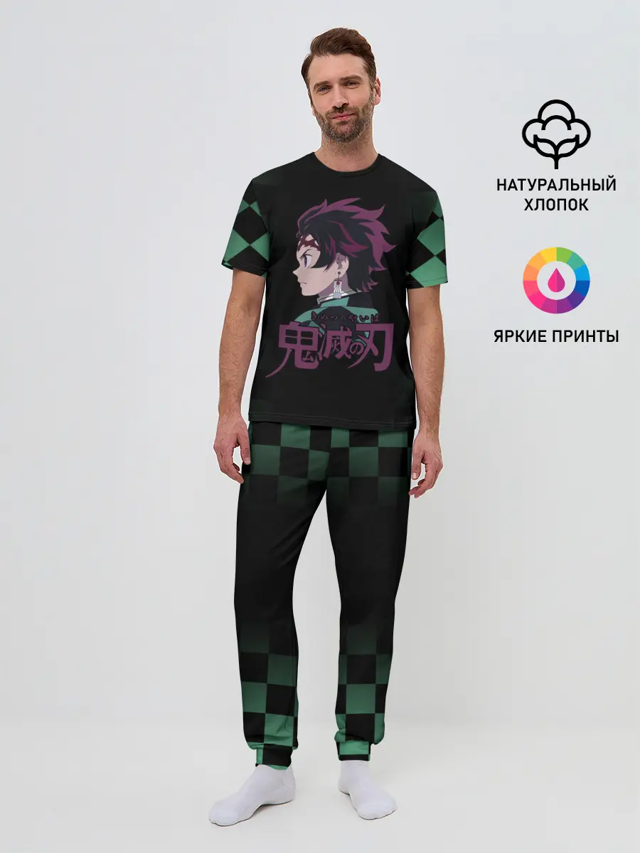 Мужская пижама с брюками / Танджиро Камадо Kimetsu no Yaiba