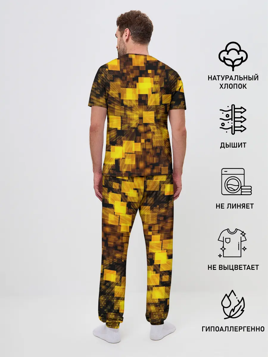 Мужская пижама с брюками / Неоновый взрыв
