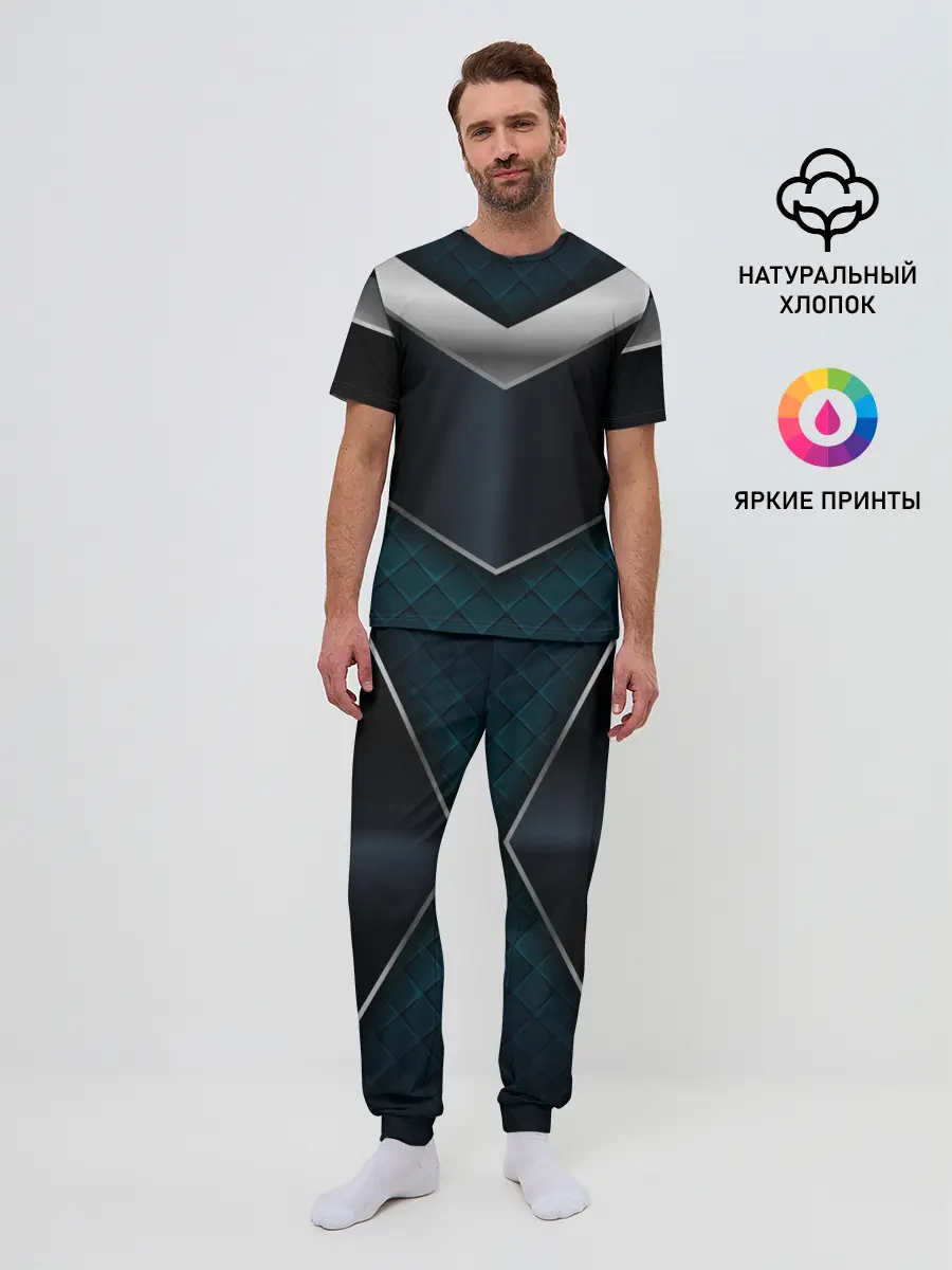 Мужская пижама с брюками / 3D dark metal