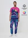Мужская пижама с брюками / Ретро дельфин