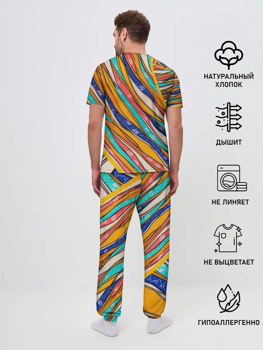 Мужская пижама с брюками / Абстрактное течение
