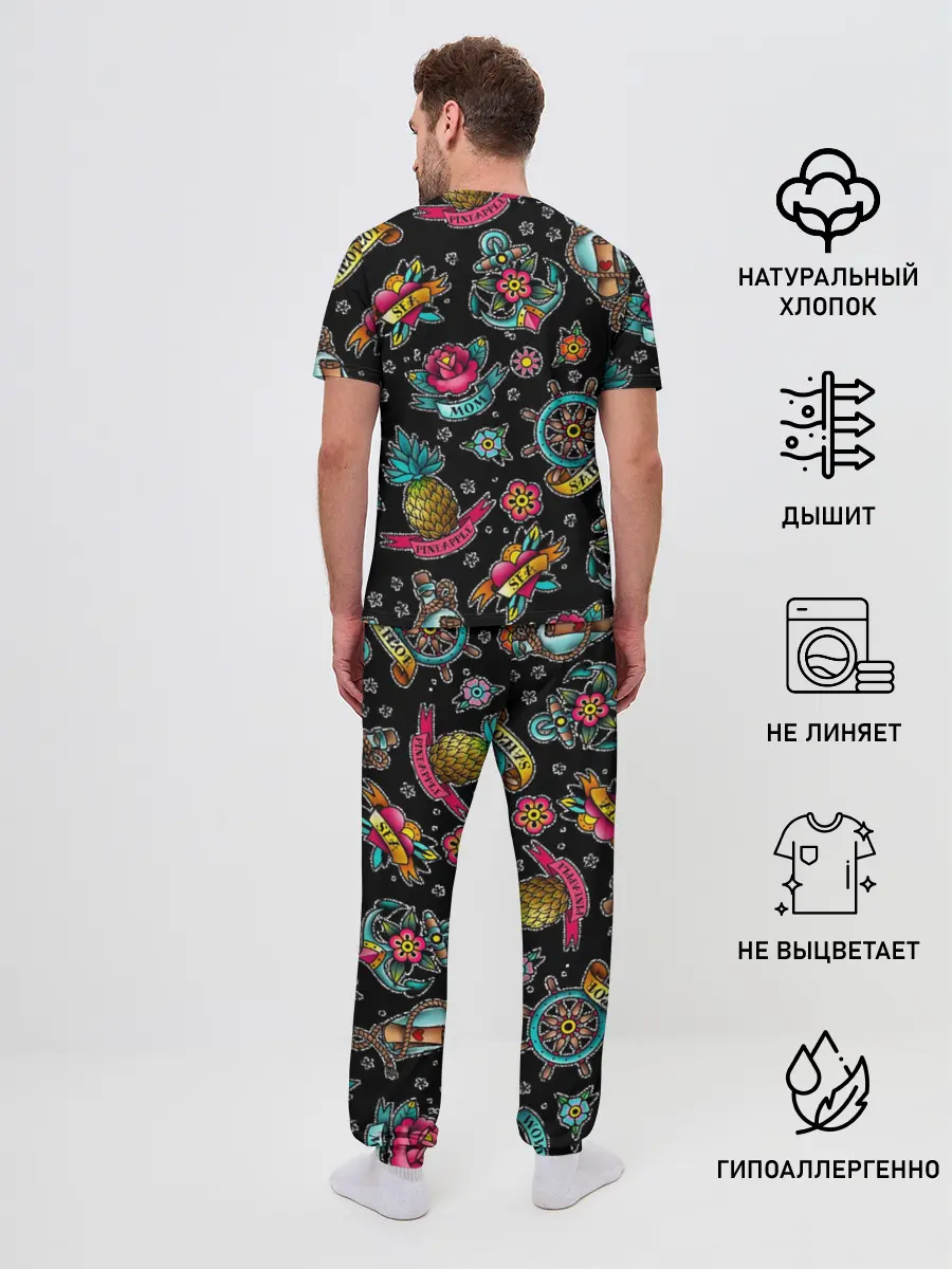 Мужская пижама с брюками / Old school Sailor