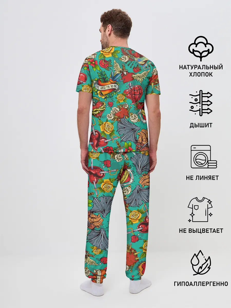 Мужская пижама с брюками / Дела сердечные tattoo