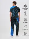 Мужская пижама с брюками / 3D luxury blue 3Д СОТЫ и плиты