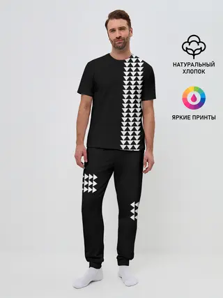 Мужская пижама с брюками / Джейсон Момоа тату узор