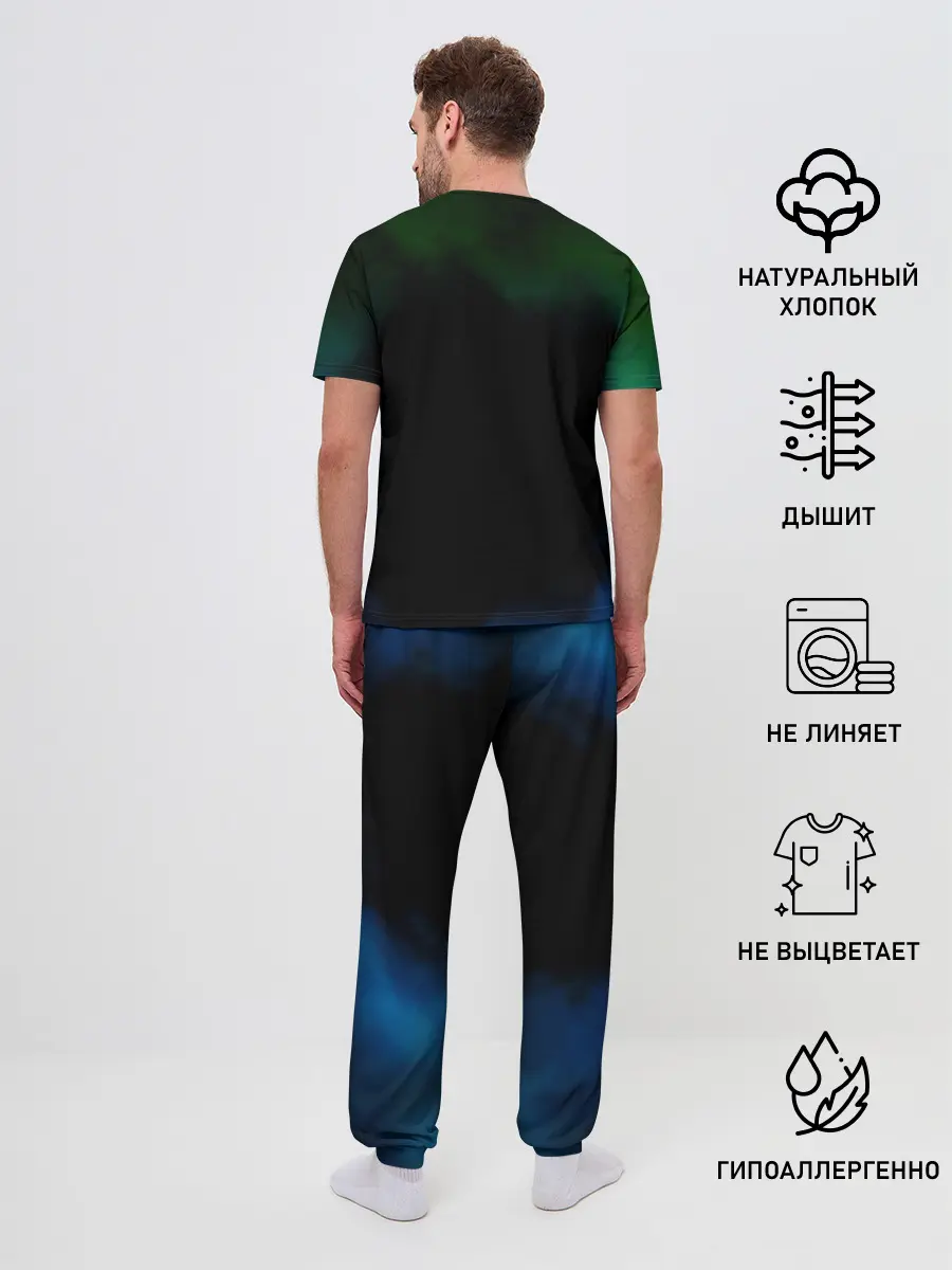 Мужская пижама с брюками / Гию и Танджиро Kimetsu no Yaiba