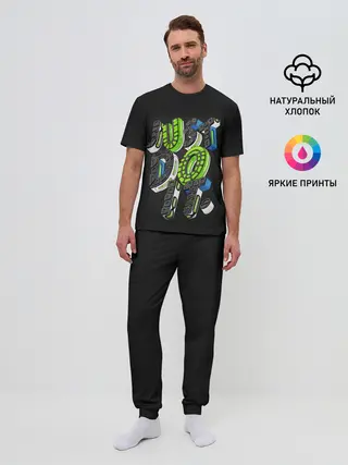 Мужская пижама с брюками / JUST DO IT/ ПРОСТО СДЕЛАЙ ЭТО
