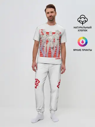 Мужская пижама с брюками / Команда клеток