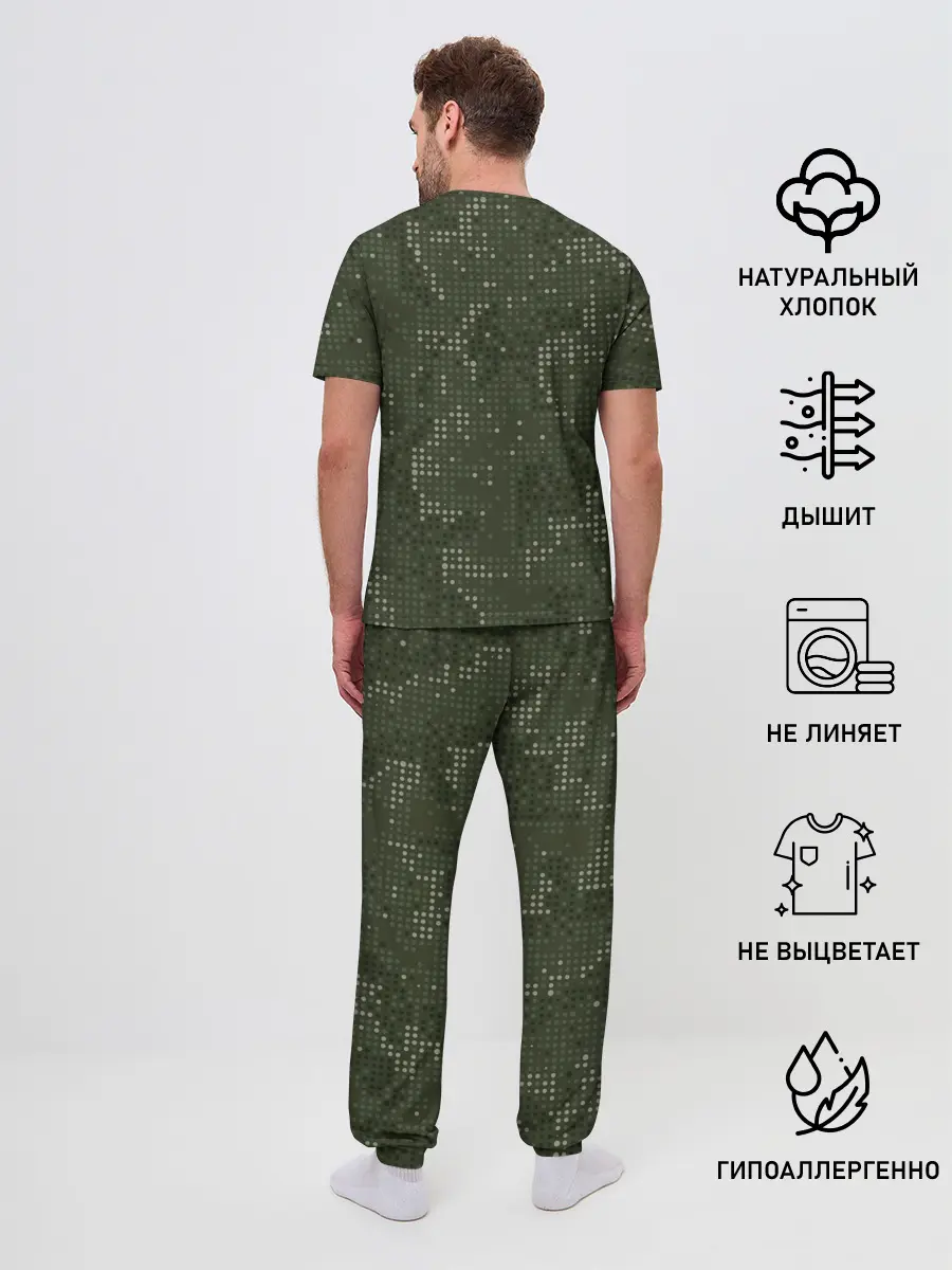 Мужская пижама с брюками / ПОБЕДНЫЙ КАМУФЛЯЖ С ЛЕНТОЙ