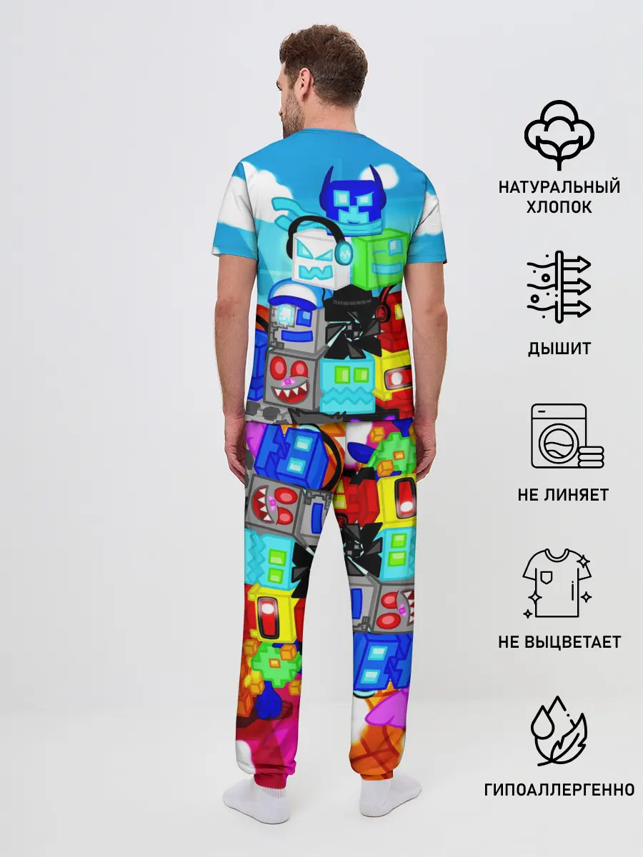 Мужская пижама с брюками / GEOMETRY DASH / ГЕОМЕТРИ ДАШ