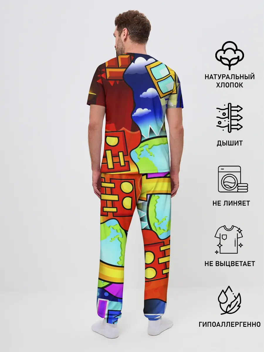 Мужская пижама с брюками / GEOMETRY DASH / ГЕОМЕТРИ ДАШ