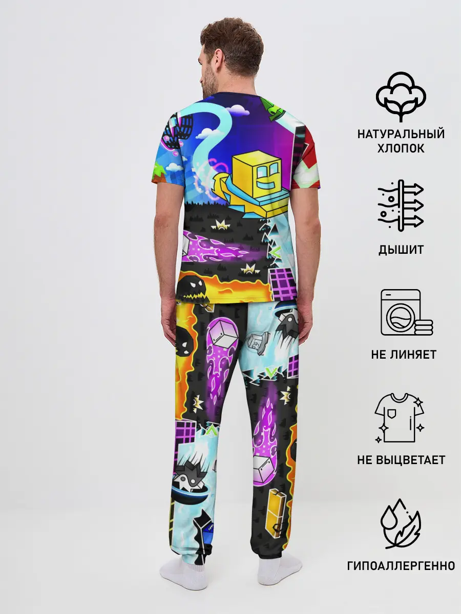 Мужская пижама с брюками / GEOMETRY DASH / ГЕОМЕТРИ ДАШ