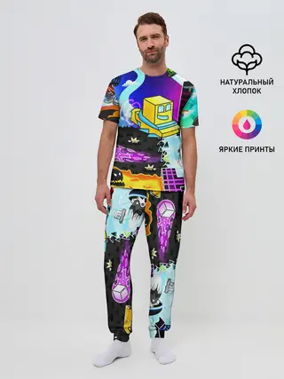 Мужская пижама с брюками / GEOMETRY DASH / ГЕОМЕТРИ ДАШ