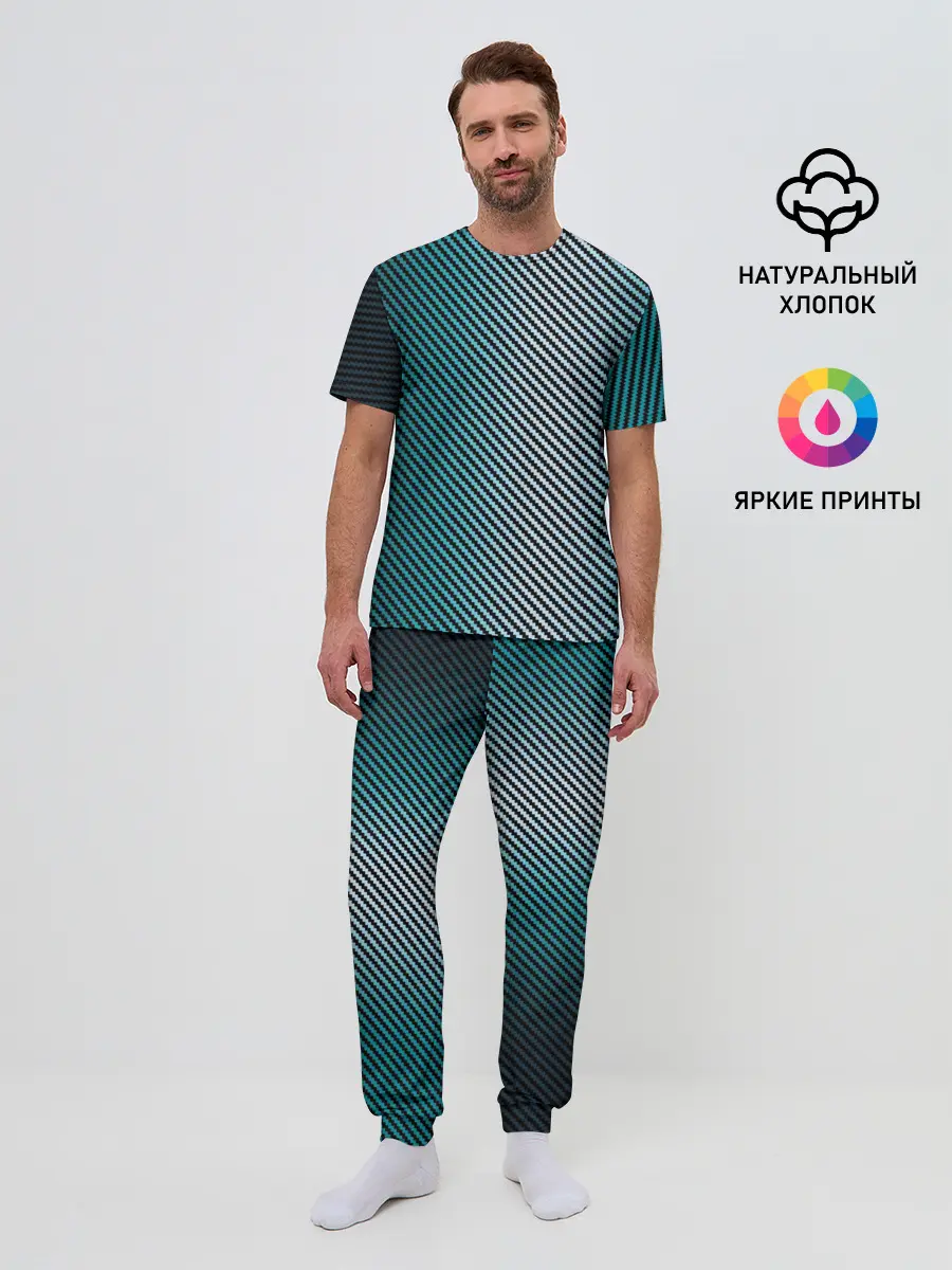 Мужская пижама с брюками / Carbon Blue