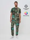 Мужская пижама с брюками / Черепа с узорами