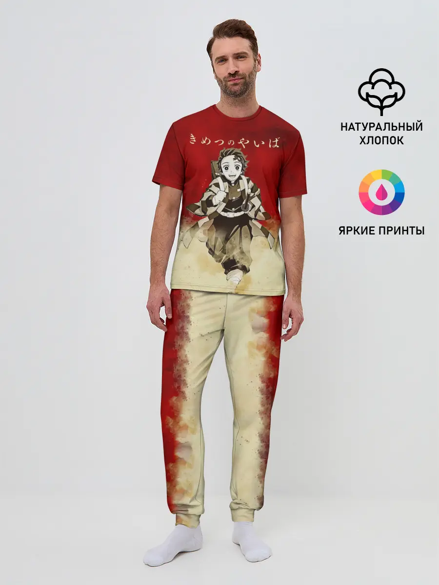 Мужская пижама с брюками / Танджиро | Клинок, рассекающий демонов