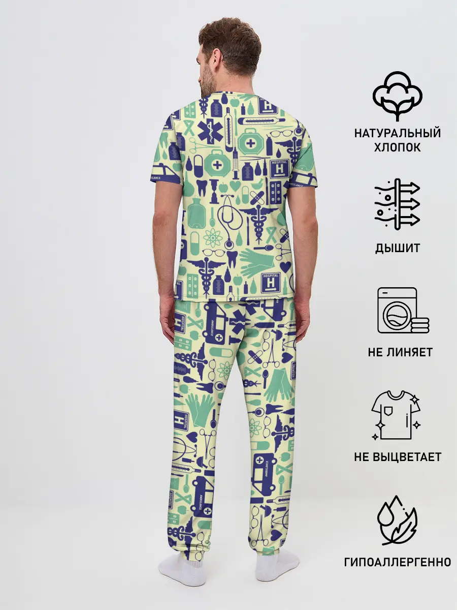 Мужская пижама с брюками / Медицина | Паттерн