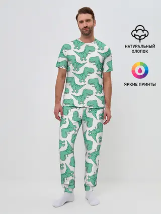 Мужская пижама с брюками / Динозавры