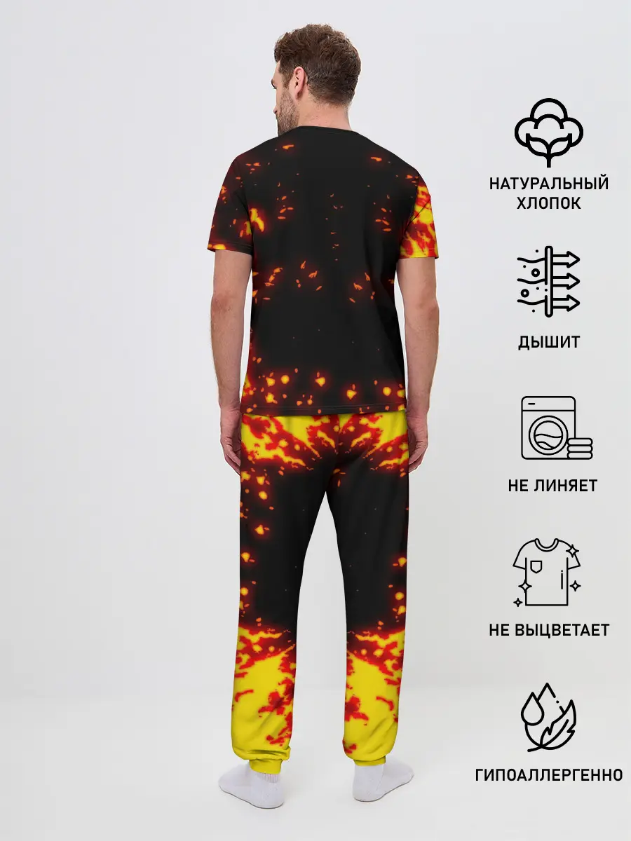 Мужская пижама с брюками / BITCOIN / БИТКОИН / ОГОНЬ