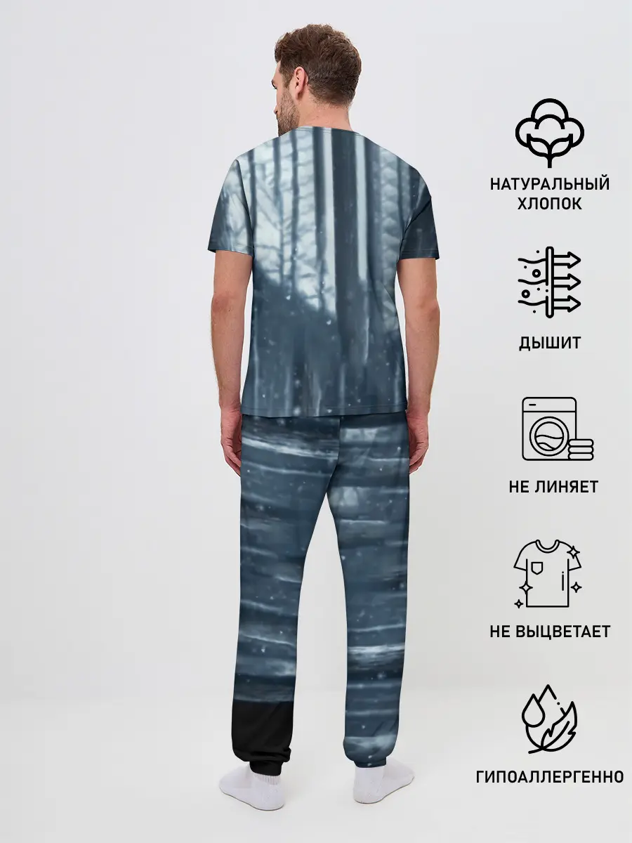 Мужская пижама с брюками / Танджиро и Незуко Камадо в лесу