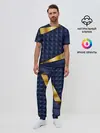 Мужская пижама с брюками / 3D плитки с золотыми вставками