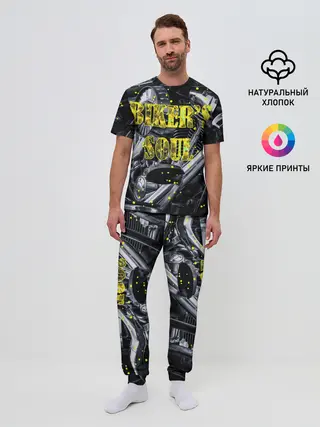 Мужская пижама с брюками / Bikers Soul | Душа байкера